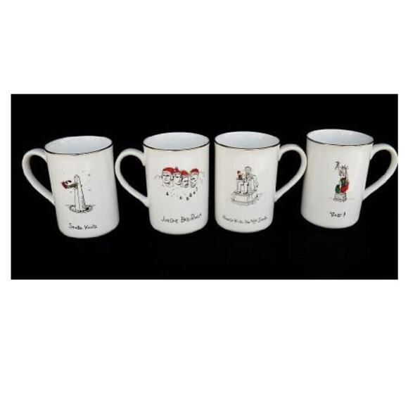 Vintage 1999 Christmas National Monuments 4 Dessert Plate & Mug Cup Set NEW - Picture 2 of 12